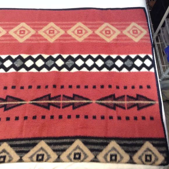 Vintage Biederlack of America Southwest Aztec Style Reversible Acrylic Blanket - Picture 2 of 15